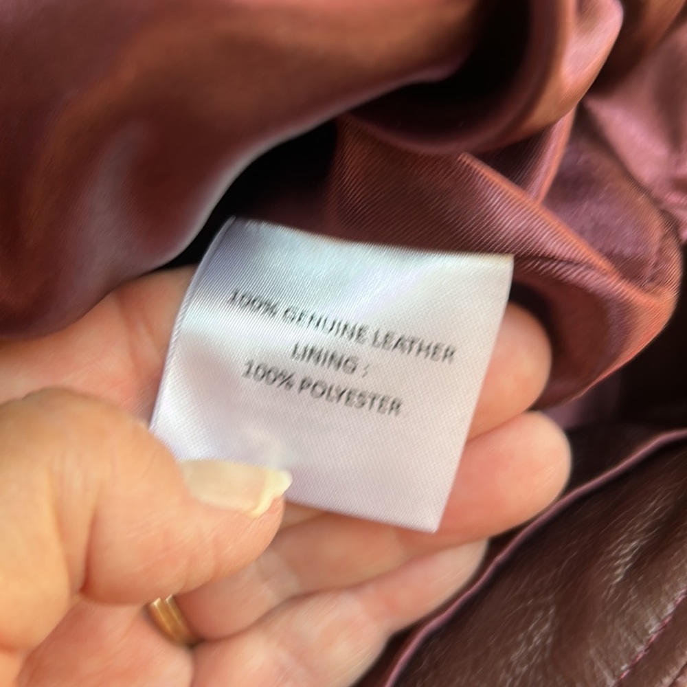 Rebecca Minkoff Burgundy Leather Moto Jacket - Picture 10 of 15
